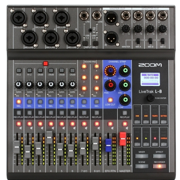 Zoom LiveTrak L-8 8-channel Digital Mixer / Recorder New - Picture 2 of 3
